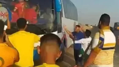 الاعتداء على أتوبيس جماهير الاهلي