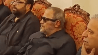 جورج وسوف في عزاء ابنه