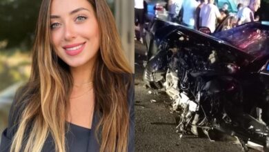 ريتا جوزيف مع سيارة الحادث